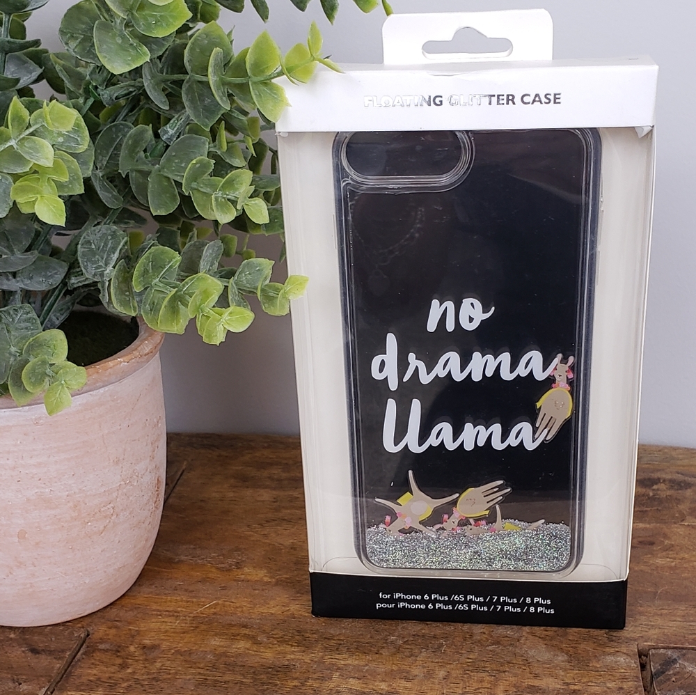 🆕️ "No Drama Llama" Floating Glitter Phone Case